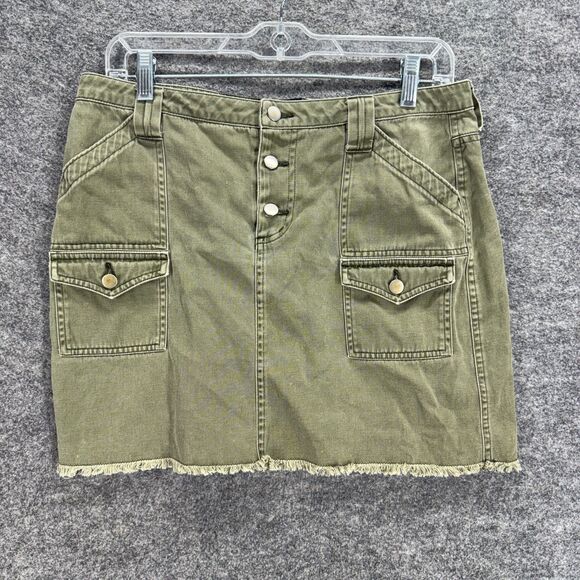 Moda International Skirt Women 8 Gray A-Line Short Denim Medium Wash Mid Rise - Picture 1 of 6